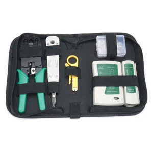 8x RJ45 Sertisseuse Ethernet Câble Réseau Testeur LAN Kit d'outils Pince à Sertir Décapant - Photo 1/12