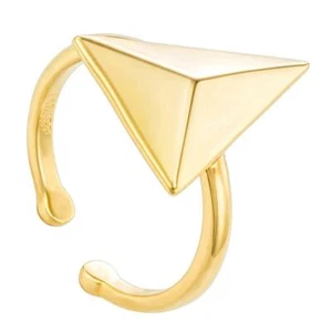 Damen Ring Gold 750 vergoldet 18 Karat Pyramide Trend verstellbar R6038DL - Bild 1 von 3