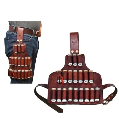 Cowhide Leather Cartridge Holder Leg Belt for 12, 16 & 12 Gauge Shells, Hunting - Image 1 of 4