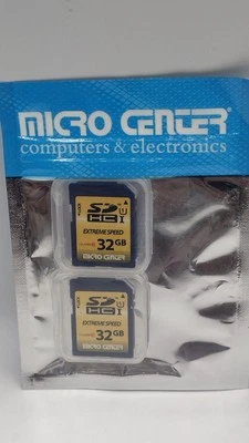 Micro Center 32GB MicroSD U1 Card Class 10 Memory Card with Adapter - 2 Pack - Image 1 of 4