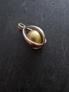 engelsrufer silber 925 Antik Mit Goldener Klangkugel - Bild 1 von 7