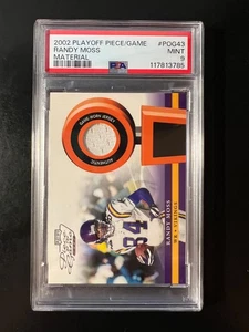 2002 Playoff Piece of the Game Materials #43J Randy Moss Jersey PSA 9 Vikings - Bild 1 von 2