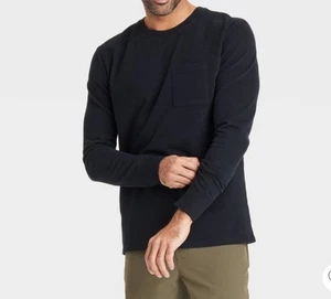 T-shirt uomo uso originale manica lunga pesante nera M NUOVA! - Foto 1 di 7