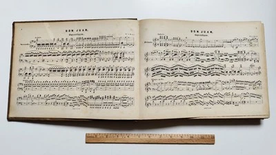 Antique Mozart Piano Duets Book Don Juan Figaro Magic Flute c.1856-58 Peters - Image 1 of 4