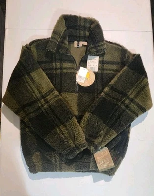 Suéter pulôver Woolrich vintage masculino pequeno verde 1/4 zíper lenhador de lã novo - Imagem 1 de 4