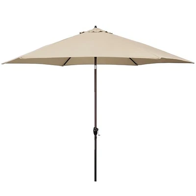 ASTELLA 11FT ALUMINUM BEIGE PUSH-BUTTON TILT MARKET PATIO UMBRELLA ANTIQUE BEIGE - Image 1 of 4