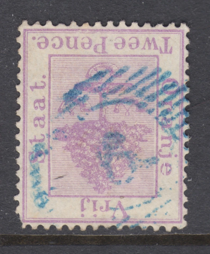 Оранжевый Free State, SG 49 б/у. 1883 2p апельсиновое дерево, синий «6 в 16 бар» отменить - Изображение 1 из 1