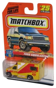 Matchbox To The Rescue (1997) Yellow Ford Ambulance Toy #25/75 - (Cracked Plasti - Picture 1 of 1