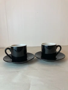 Set of 2 Winsome China black tea Cups and 2 plates - Picture 1 of 14