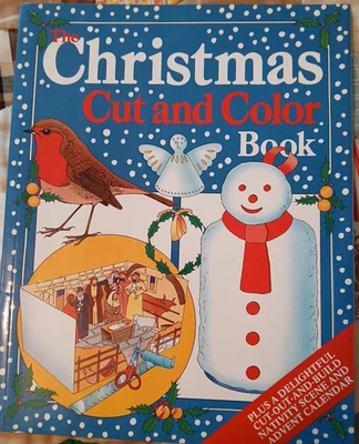 Christmas Cut & Color Book-Chatham River 1988 PB w/Nativity Scene/Advent Cal - Image 1 of 4