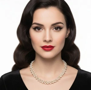 Vintage Sarah Coventry Faux Pearl Twisted Necklace Gold Tone 60s Retro Glam - Bild 1 von 7