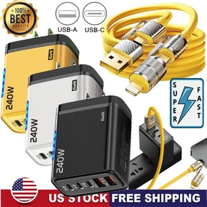 240W Super Fast Charging USB Type C Wall Charger For Samsung iPhone Google Phone - Picture 1 of 30