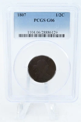 1807-P PCGS G06BN Draped Bust Half Cent Business Strike - Image 1 of 2