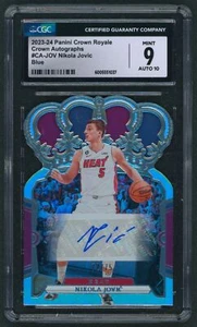 2023-24 Panini Crown Royale Crown Autos #CA-JOV Nikola Jovic Blue 72/75 CGC 9 - Picture 1 of 2