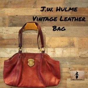 J.W. Hulme Large Leather Marroon Shoulder Bag, Vguc   - Picture 1 of 9