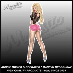 BLONDE PINUP GIRL - 200mm x 65mm - DECAL / STICKER - Bild 1 von 1