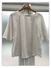 H M x ANNA GLOVER Off White Jacquard Top Angel Sleeve Size 8