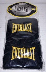 EVERLAST Wristbands (2) - Black & Gold - (WB 205 BLK) - New in Package - Picture 1 of 3