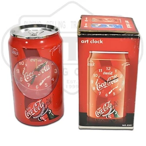 Reloj Artístico Coca-Cola Lata Cara Roja Funciona con Pilas Coleccionable - Imagen 1 de 2