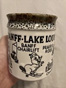 Vintage Banff Lake Louise Coffee Mug Cup Japan 8oz Skiing Banff Springs Hotel - Picture 1 of 6