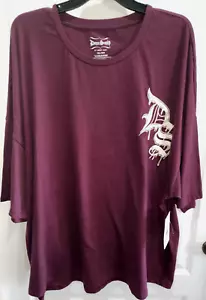 MENS NEW NWT 2XL SNOOP DOGG BURGUNDY TEE SHIRT EMBROIDERED LOGO 2 SIDED NICE! - Picture 1 of 2