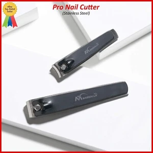 Cortaúñas profesional de acero inoxidable negro cortador de uñas afilado, paquete de 2 - Imagen 1 de 6