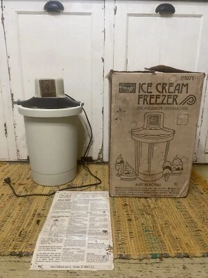 Винтажная морозильная камера Sears Ice Cream Maker 4 кварты модель 238. 1971 С коробочными пробегами - Изображение 1 из 4