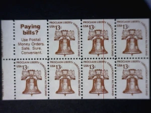 US Scott #1595b Print on Tab 13c Booklet Pane ~ F/VF NH Dull gum LOOK $8.99 - Picture 1 of 3