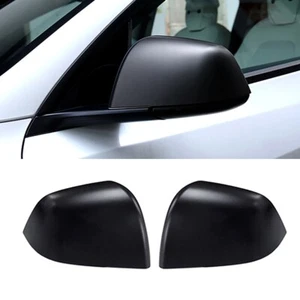Right Left Matte Black ABS Rearview Side Mirror Cover for 2017-23 Tesla Model 3 - Picture 1 of 7