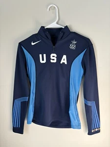 Nike Official Team USA Jersey 90s Vintage Long Sleeve Top 1/4 Zip Size Youth XL - Picture 1 of 5