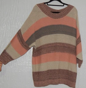 WOMEN'S SIZE L 20? STORE 21 3/4 SLEEVE LONG STRIPE JUMPER VGC - Picture 1 of 4