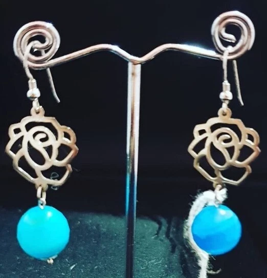 Orecchini in Agata blu tinta e Argento 925  - Immagine 1 di 1