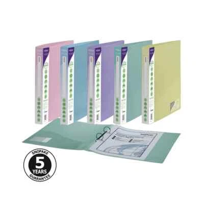 Snopake Reborn 2/25 A4 Ring Binder Assorted (Pack of 5) 15918 - Image 1 of 4