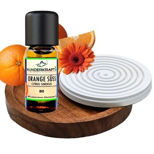 BIO Orangenöl süß 10ml + Duftstein & Teller, 100% naturreines ätherisches öl Set - Bild 1 von 11