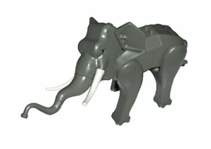 Lego Dark Gray Elephant 7414 White Tusks Orient Expedition Figure Minifigure - Picture 1 of 2