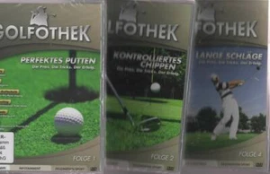 Golfothek Folge 1, 2 und 4 NEU 3 DVD Set Perfektes Putten Lange Schläge Chippen - Foto 1 di 7