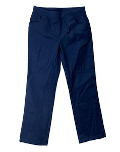 Wonder Nation Pants Girl's Size 7 Navy Pockets Solid Stretchy Elastic Waist - Picture 1 of 3