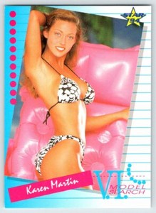 #54 KAREN MARTIN YOUNG WOMAN SWIMSUIT V.I. Model Search Star Trading Card B95