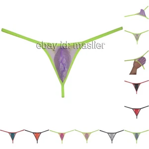 Para hombre Hilo de Vidrio Bolsa Bikini Tanga Brillante Órgano Transparente Ropa Interior - Imagen 1 de 27
