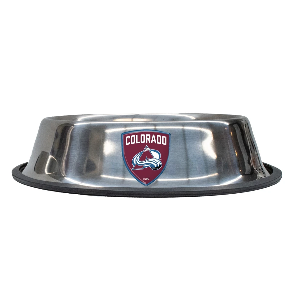 COLORADO AVALANCHE DOG CAT BOWL STAINLESS STEEL NON SKID SMALL - Image 1 of 1