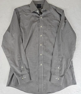 Brooks Brothers Mens 16x34-45 Dress Shirt 100% Cotton Black Geometric Pattern - Picture 1 of 5