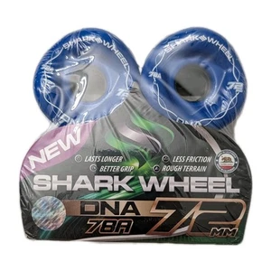  Shark Wheels DNA Ilbiza Blue Skateboard Wheels - 72mm 78a (Set of 4)  - Picture 1 of 6