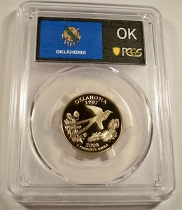 2008-S 25c CLAD PCGS PR70DCAM OKLAHOMA QUARTER PROOF DEEP CAMEO PR 70 DC OK - Picture 1 of 4