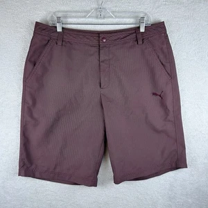 Puma Sports Golf Tech Performance Shorts Men's 36x11 Maroon Herringbone 838130 - Picture 1 of 10