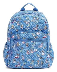 Vera Bradley Disney Cinderella Paisley Friends Campus Backpack Blue NWT $150 - Picture 1 of 6