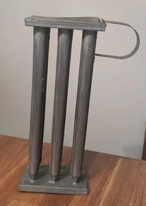 Vintage Primitive Tin Metal 6 Hole Taper Candle Mold Candlestick Making - Picture 1 of 5