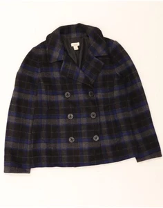 J. CREW Womens Double Breasted Blazer Jacket US 4 Small Black Plaid KS08 - Picture 1 of 4