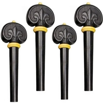 Un juego de clavijas de violín con talla, 4 piezas 4/4 cuerda de violín afinador eje de clavija tallado Foto 1 de 2