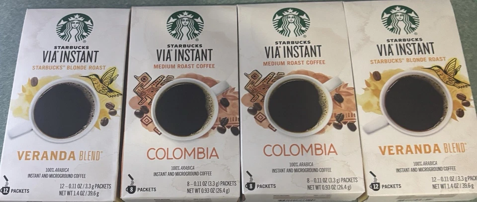 40 Packets of Starbucks Via Instant Coffee Bundle - Blonde & Colombia! - Image 1 of 1