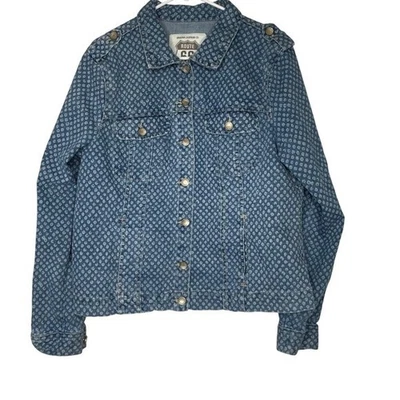 Chaqueta vaquera Route 66 azul estampado de puntos botones cuello delantero mujer XL Foto 1 de 4